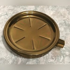 Vintage Michaud Italy Mid Century Travel Covered Ashtray Coaster Brass